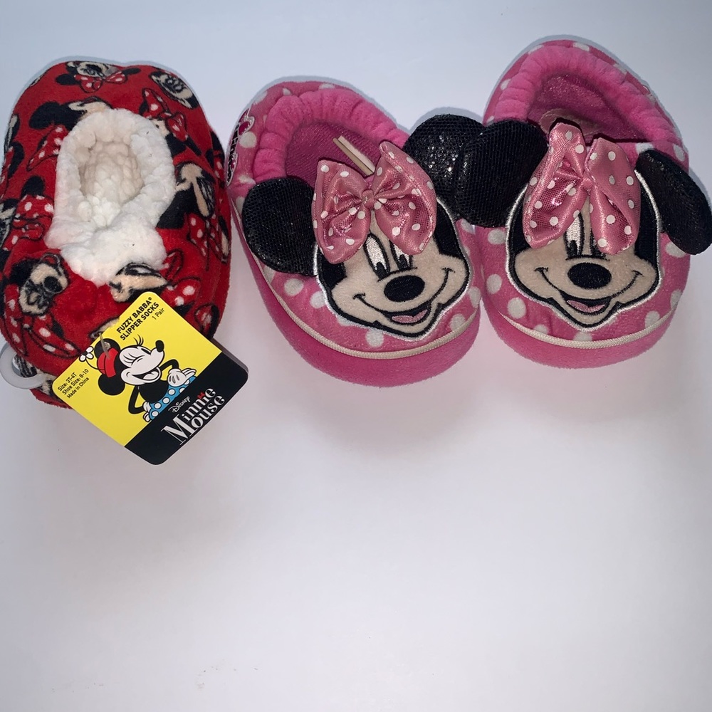 Minnie Mouse Toddler House Shoe Bundle